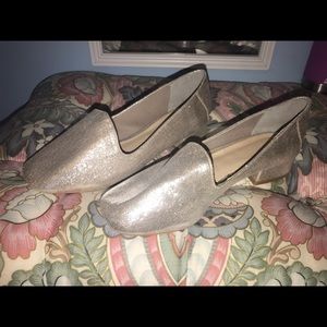 ASOS silver block heeled flats